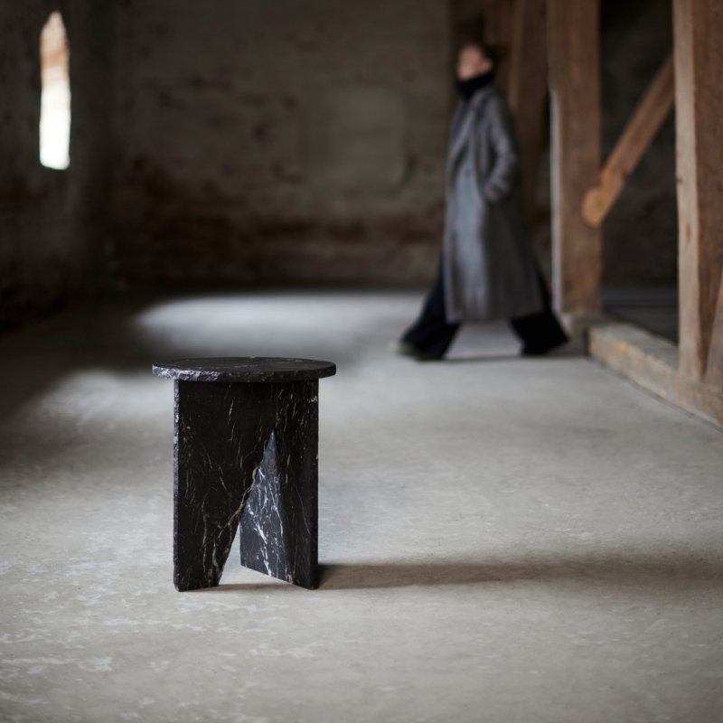 Muubs VERDE Marmurowy Stolik Kawowy 40 cm / Czarny