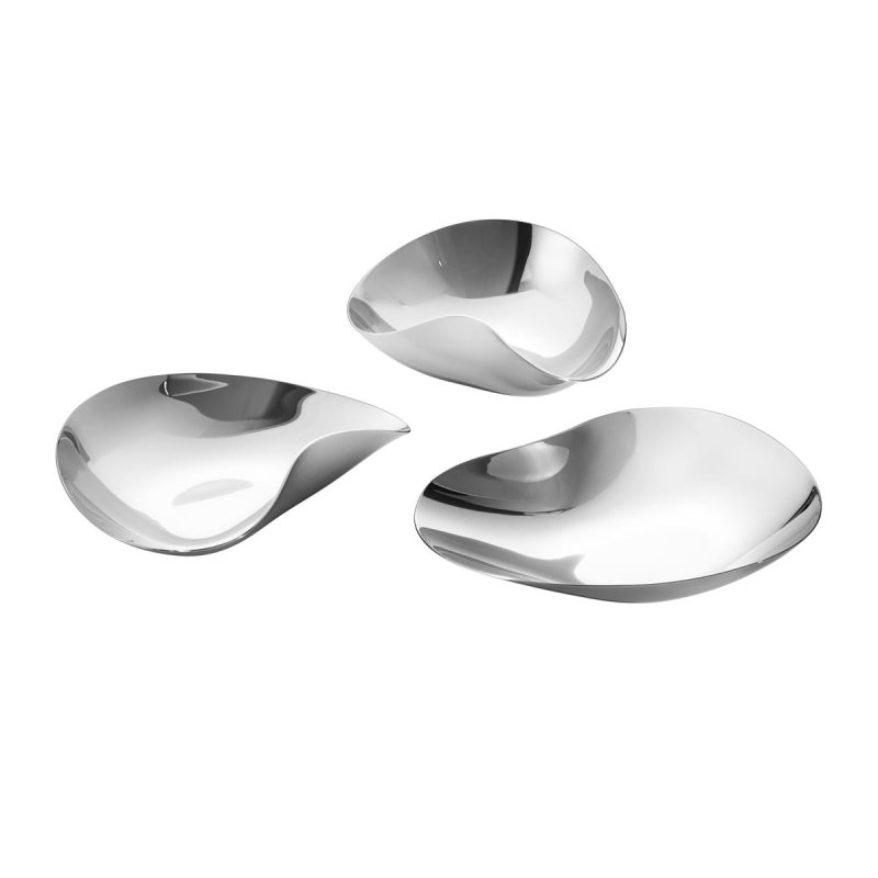 Georg Jensen INDULGENCE Stalowe Miseczki do Przekąsek 3 Szt. / Srebrne
