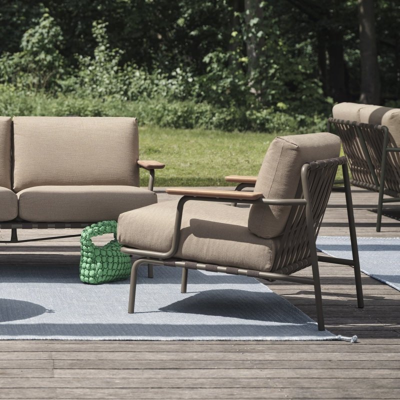 Muuto SETTLE Fotel Ogrodowy / Szary - Ciemnozielony