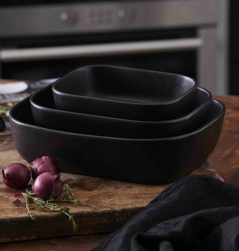 Holm PURE BLACK Naczynie Żaroodporne - Forma do Zapiekania 24 cm Czarna