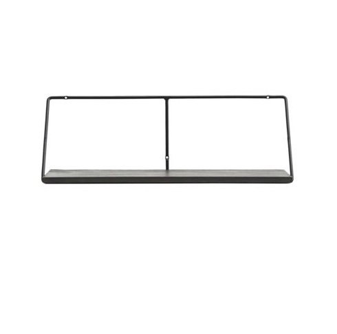 House Doctor NATURE Półka Ścienna Czarna 70 cm Blat Drewniany Czarny