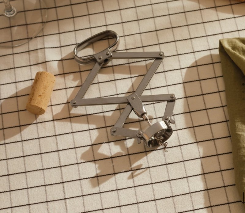 Alessi SOCRATES Stalowy Korkociąg do Wina / Srebrny