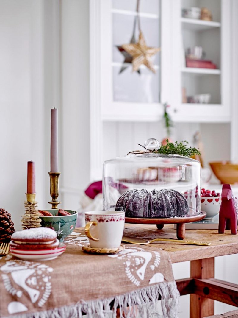 Bloomingville CHRISTMAS JOLLY Świąteczny Kubek ze Złotym Uchem 300 ml / Zestaw 2 Szt.
