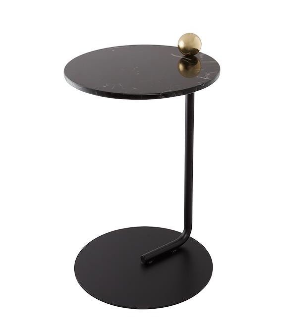 Aytm CASTELLUM Stolik Kawowy / Boczny Czarny / Blat Czarny Marmur