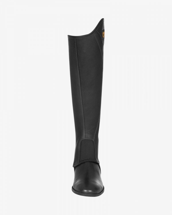 Equestro czapsy unisex short gaiters in soft leather with side zip