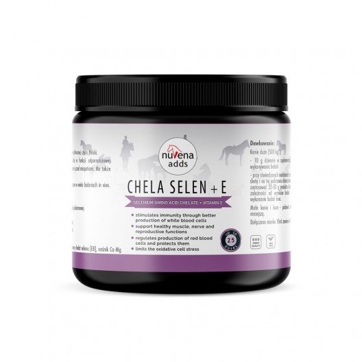 NuVena - Chela Selen + E 250g - chelat selenu z witaminą E dla koni