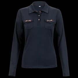 Koszulka polo EQ.QUEEN Sadie 24AW damska czarna, roz. M