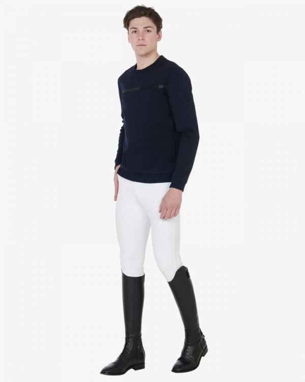 Bluza męska Equestro interlock crewneck navy