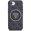Guess IML Metal Glitter 4G Circle Triangle MagSafe - Etui do iPhone 16e (czarny)