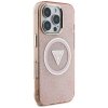 Guess IML Metal Glitter 4G Circle Triangle MagSafe - Etui do iPhone 16 Pro (różowy)