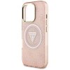 Guess IML Metal Glitter 4G Circle Triangle MagSafe - Etui do iPhone 16 Pro (różowy)