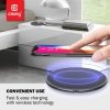 Crong PowerSpot Fast Wireless Charger – Aluminiowa ładowarka bezprzewodowa Qi 15W USB-C z powłoką ze szkła hartowanego (Silver W