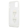 Karl Lagerfeld Glitter Karl & Choupette Head - Etui iPhone 13 mini (srebrny)