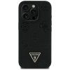 Guess Grained Hot Stamp Peony Triangle Logo MagSafe - Etui do iPhone 16 Pro Max (czarny)