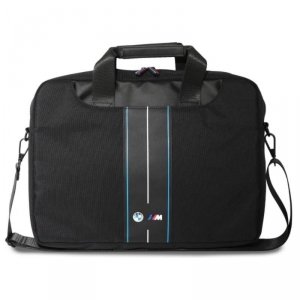 BMW Nylon Blue Stripe - Torba na notebooka 16 (czarny)