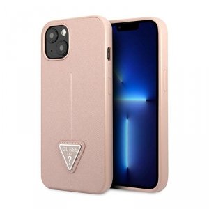 Guess Saffiano Triangle Logo Case – Etui iPhone 14 (różowy)