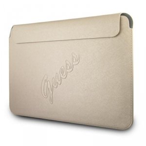 Guess Saffiano Script Computer Sleeve - Etui na notebooka 13 (złoty)