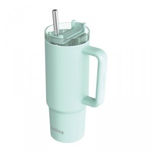 Quokka Stream - Kubek termiczny ze stali nierdzewnej 950 ml ze słomką (Turquoise)