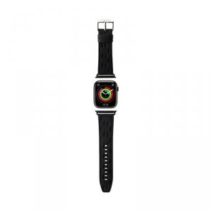 Karl Lagerfeld Saffiano Monogram - Pasek do Apple Watch 42/44/45/49 mm (czarny)