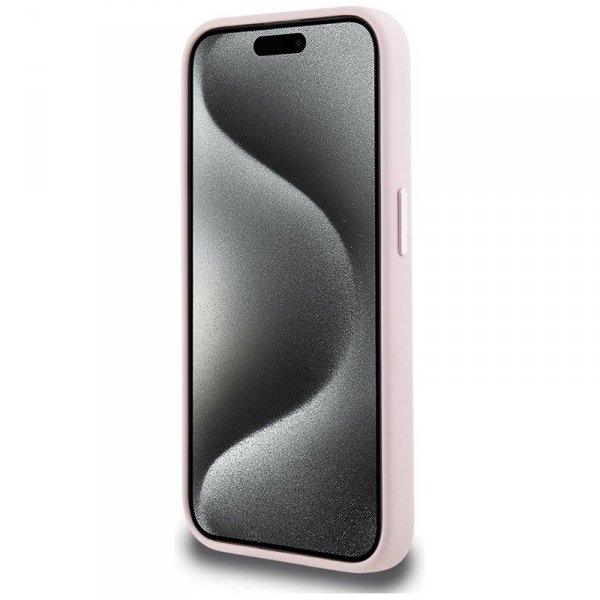 Karl Lagerfeld Silicone Shadow Metal Initial MagSafe - Etui do iPhone 15 (różowy)