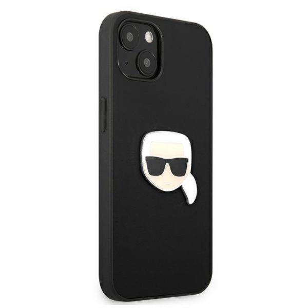 Karl Lagerfeld PU Leather Karl&#039;s Head Metal - Etui iPhone 13 mini (czarny)