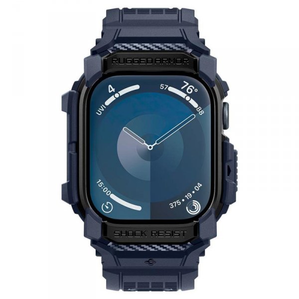 Spigen Rugged Armor Pro - Pasek z obudową do Apple Watch 10 46 mm (Navy Blue)