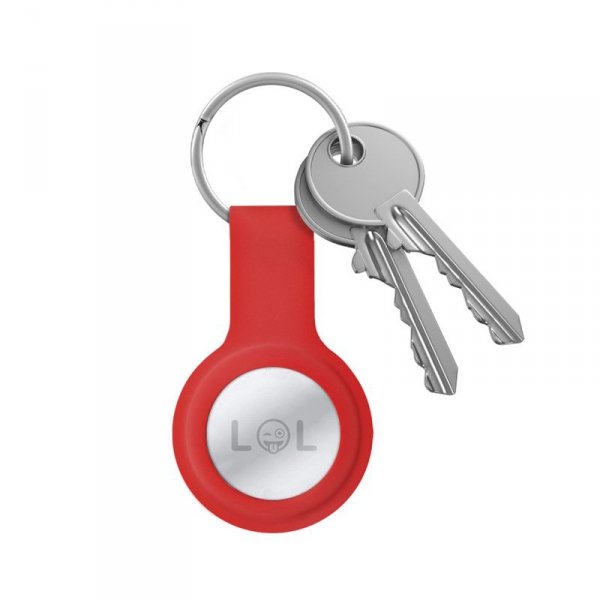 Crong Silicone Case with Key Ring – Etui ochronne brelok do Apple AirTag (czerwony)