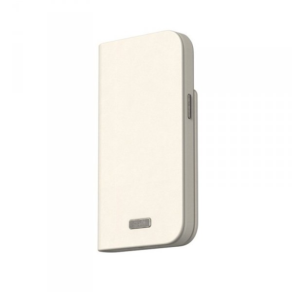 Moshi Overture MagSafe - Skórzane etui 3w1 z klapką iPhone 15 (Eggnog White)
