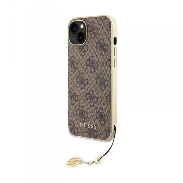 Guess 4G Charms Collection - Etui iPhone 15 Plus (brązowy)