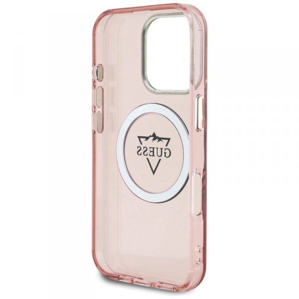 Guess IML Metal Mountain Logo MagSafe - Etui do iPhone 16 Pro Max (różowy)