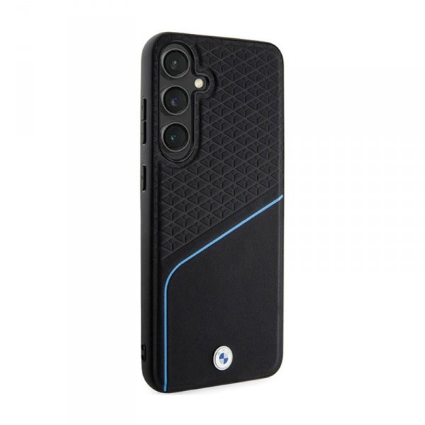 BMW Signature Leather Textured & Line MagSafe - Etui Samsung Galaxy S24 (czarny)