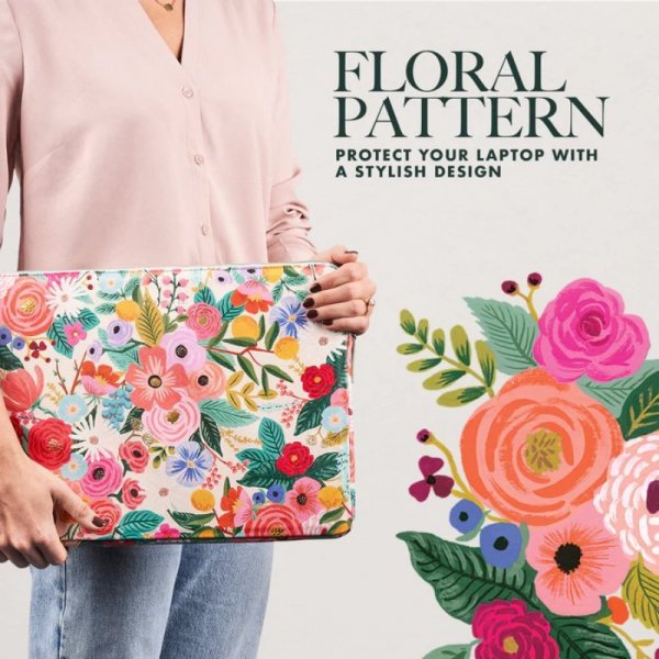 Rifle Paper Laptop Sleeve - Pokrowiec MacBook Pro 15&quot; / Laptop 15,6” (Garden Party Blush)