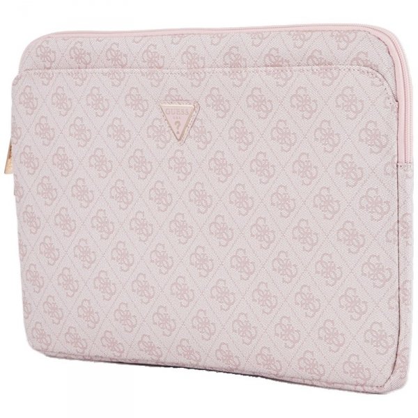 Guess 4G Zipper Pocket Triangle Logo Sleeve - Etui na notebooka 14&quot; (różowy)