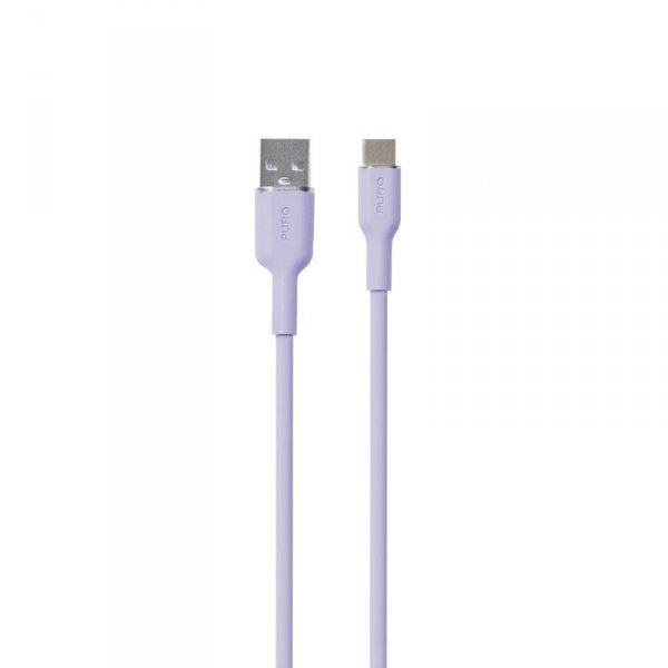 PURO ICON Soft Cable – Kabel USB-A do USB-C 1.5 m (Tech Lavender)