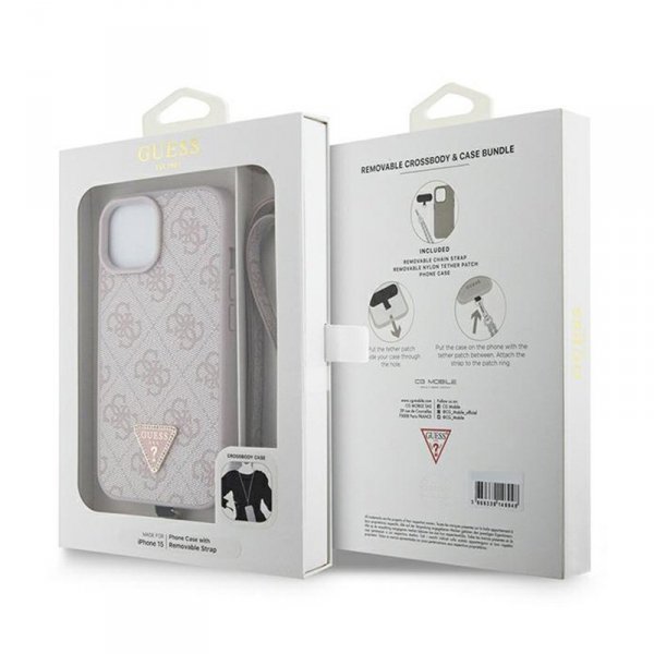 Guess Crossbody 4G Metal Logo - Etui iPhone 15 (różowy)