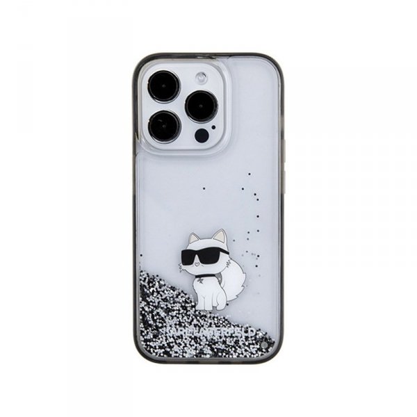 Karl Lagerfeld Liquid Glitter Choupette - Etui iPhone 15 Pro Max (przezroczysty)