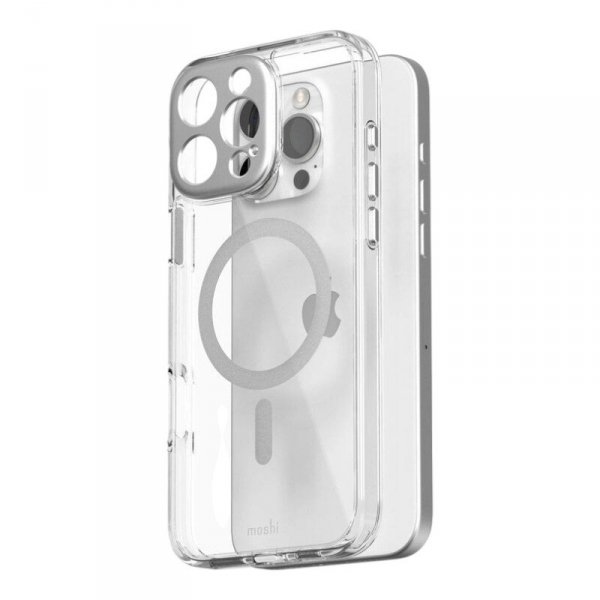 Moshi iGlaze MagSafe - Etui iPhone 16 Pro (Luna Silver)