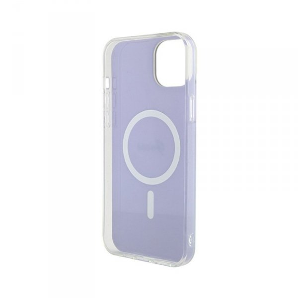 Guess IML Iridescent MagSafe - Etui iPhone 15 Plus (fioletowy)