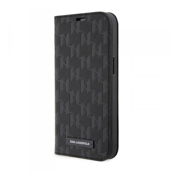 Karl Lagerfeld Booktype Saffiano Monogram - Etui iPhone 14 Pro Max (Czarny)