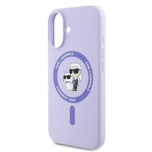 Karl Lagerfeld Silicone Karl & Choupette Ring MagSafe - Etui iPhone 16 (fioletowy)