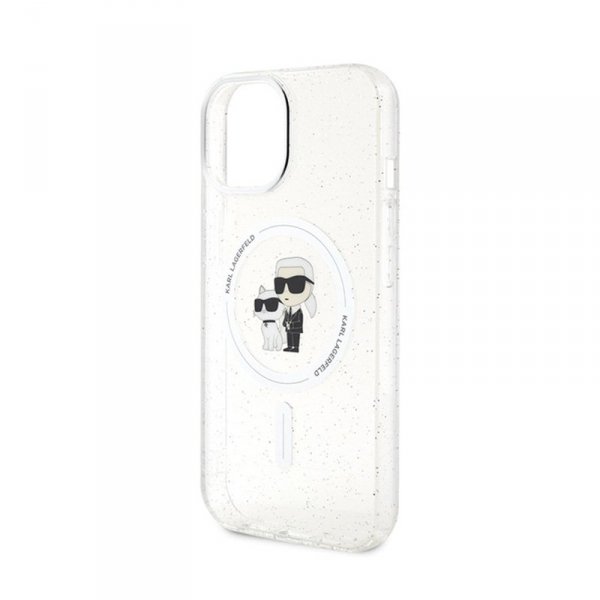 Karl Lagerfeld Karl & Choupette Glitter Magsafe - Etui iPhone 15 Plus (przezroczysty)