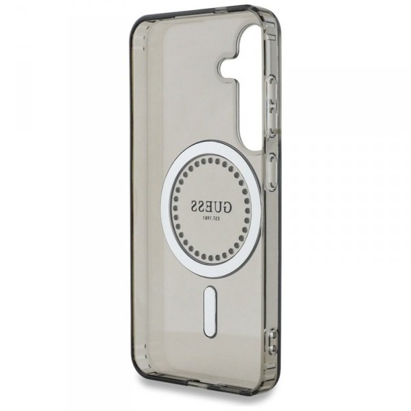 Guess Rhinestones Printed Classic Logo MagSafe - Etui do Samsung Galaxy S25 (czarny)