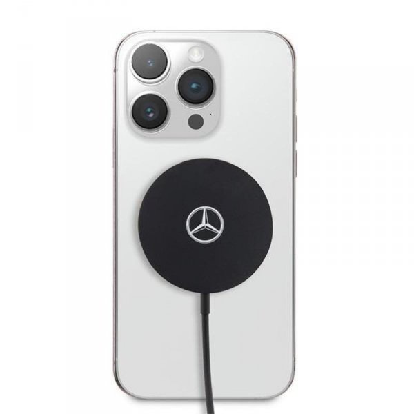 Mercedes Big Silver Logo - Ładowarka indukcyjna MagSafe 15W (czarny)