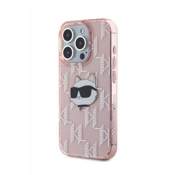 Karl Lagerfeld IML Choupette Head & Monogram - Etui iPhone 15 Pro (różowy)