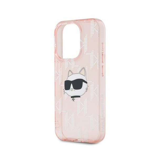 Karl Lagerfeld IML Choupette Head & Monogram - Etui iPhone 15 Pro (różowy)
