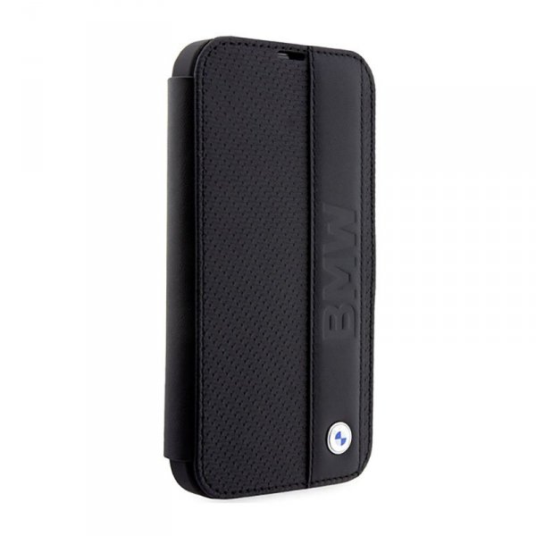 BMW Booktype Leather Textured & Stripe - Etui iPhone 14 Pro (czarny)