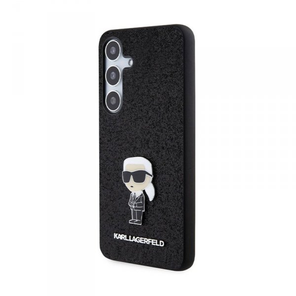 Karl Lagerfeld Fixed Glitter Ikonik Logo Metal Pin - Etui Samsung Galaxy S24 (czarny)