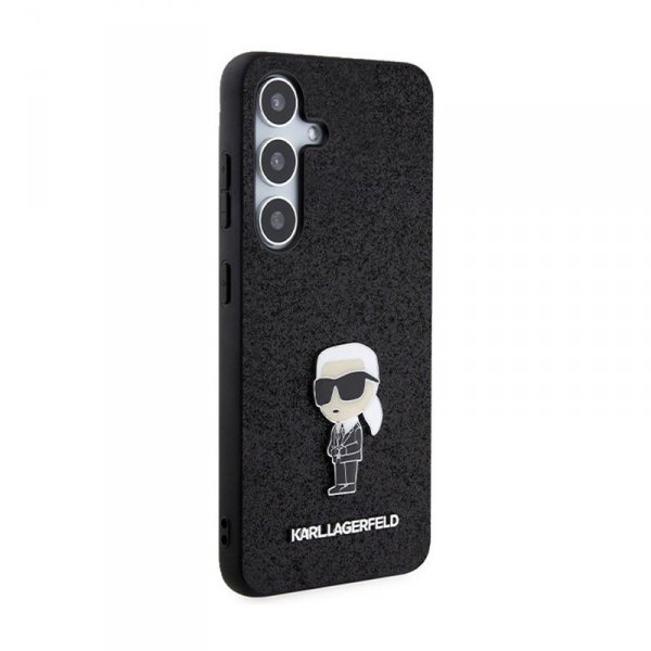 Karl Lagerfeld Fixed Glitter Ikonik Logo Metal Pin - Etui Samsung Galaxy S24 (czarny)