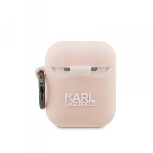 Karl Lagerfeld Silicone NFT Karl Head 3D - Etui AirPods 1/2 gen (różowy)