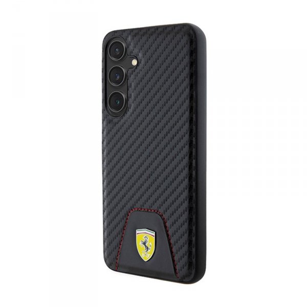 Ferrari Carbon Stitched Bottom - Etui Samsung Galaxy S24+ (czarny)